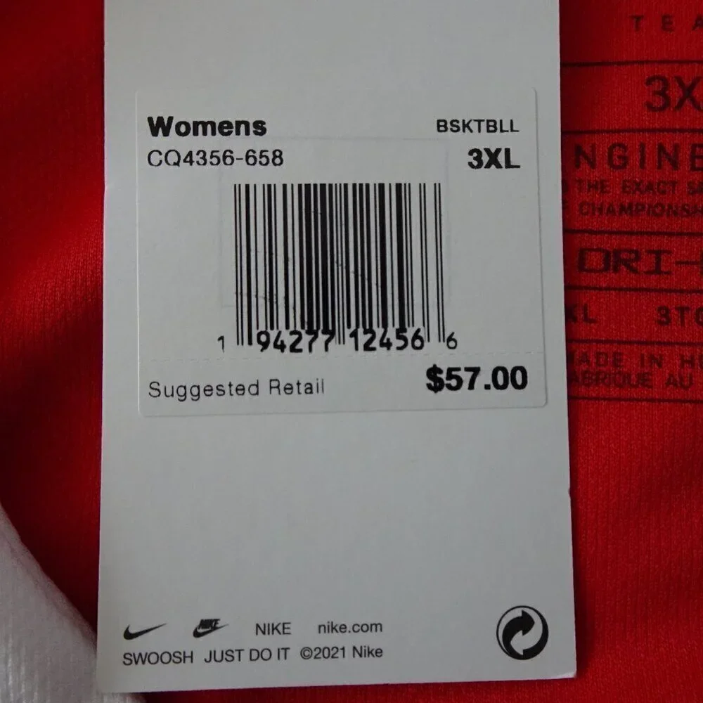 Nike Basketball Jersey Women's Size 3XL Red Sleeveless Sports Activewear